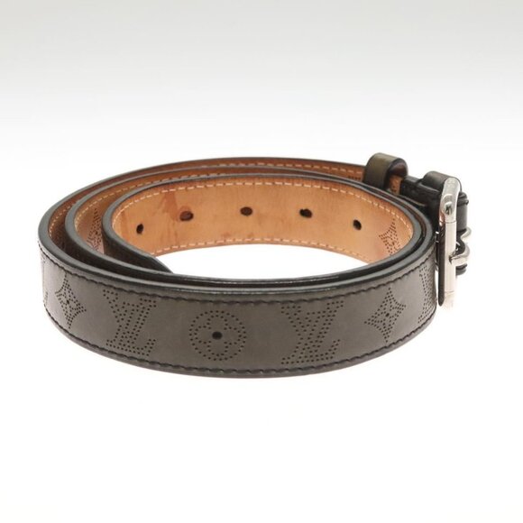 LOUIS VUITTON Mahina Ceinture Perfo Belt Leather Gray LV Auth - Picture 16 of 16